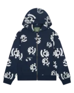 Bstroy Tears Zip Hoodie Blue