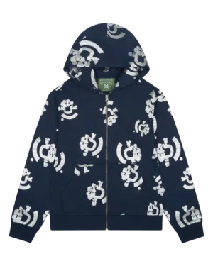 Bstroy Tears Zip Hoodie Blue