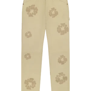 Cotton Wreath Leather Pants