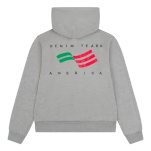 Denim Tears America Sportswear Zip Hoodie Grey-1