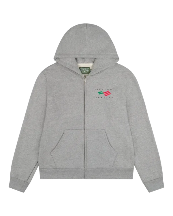Denim Tears America Sportswear Zip Hoodie Grey