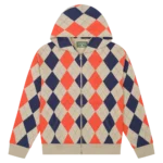 Derby Intarsia Zip Hoodie Tan