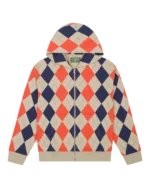 Derby Intarsia Zip Hoodie Tan