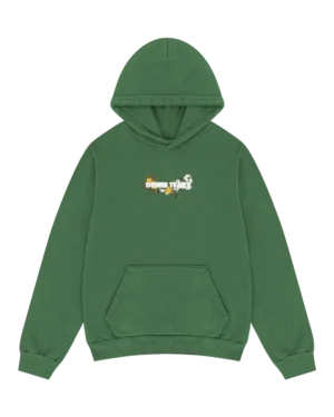 Embroidered Logo Hoodie Green