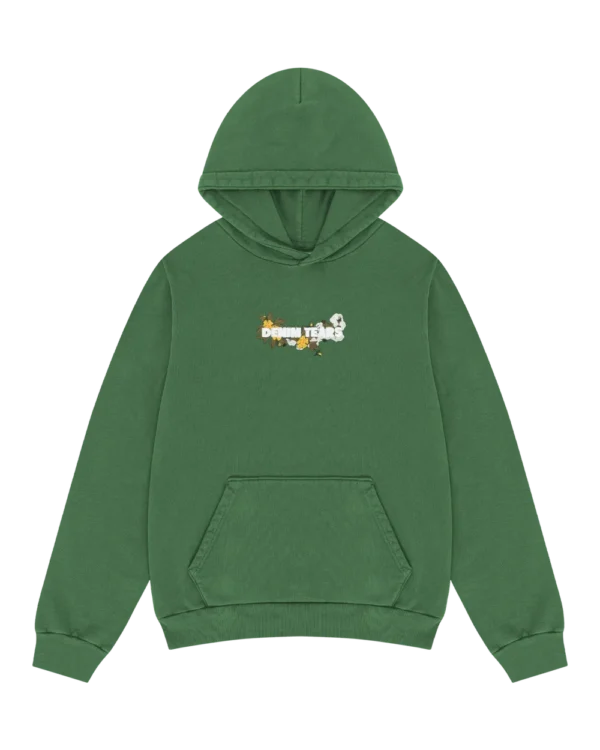 Embroidered Logo Hoodie Green