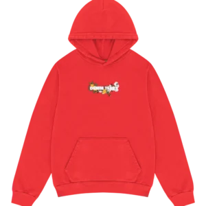 Embroidered Logo Hoodie Red