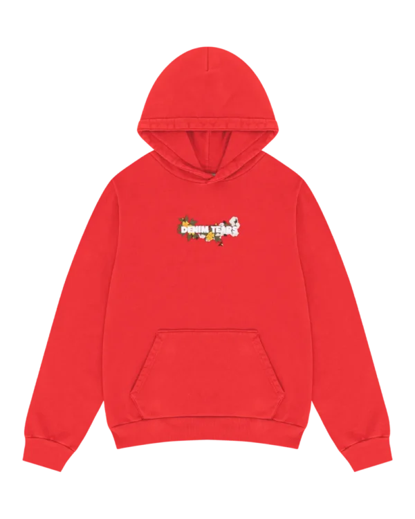 Embroidered Logo Hoodie Red