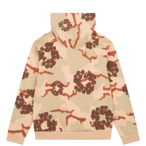 Tan Camo Cotton Wreath Zip Hoodie-1