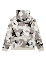 White Camo Cotton Wreath Zip Hoodie-1