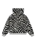 Zebra Shearling Lined Reversible Zip Hoodie-1