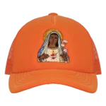Black Madonna Orange Trucker Hat