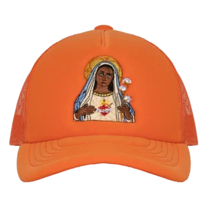 Black Madonna Orange Trucker Hat