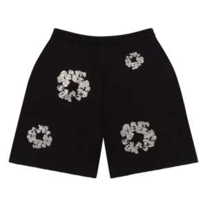 Cashmere Swarovski Cotton Wreath Shorts Black-1