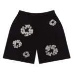 Cashmere Swarovski Cotton Wreath Shorts Black