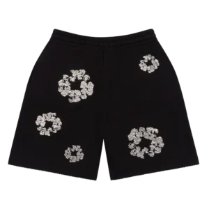 Cashmere Swarovski Cotton Wreath Shorts Black