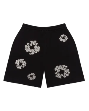 Cashmere Swarovski Cotton Wreath Shorts Black
