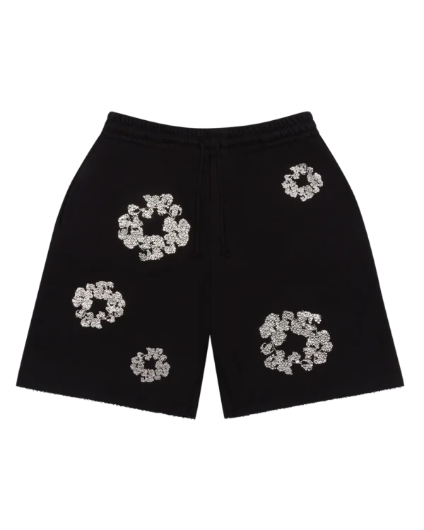 Cashmere Swarovski Cotton Wreath Shorts Black