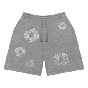 Cashmere Swarovski Cotton Wreath Shorts Grey