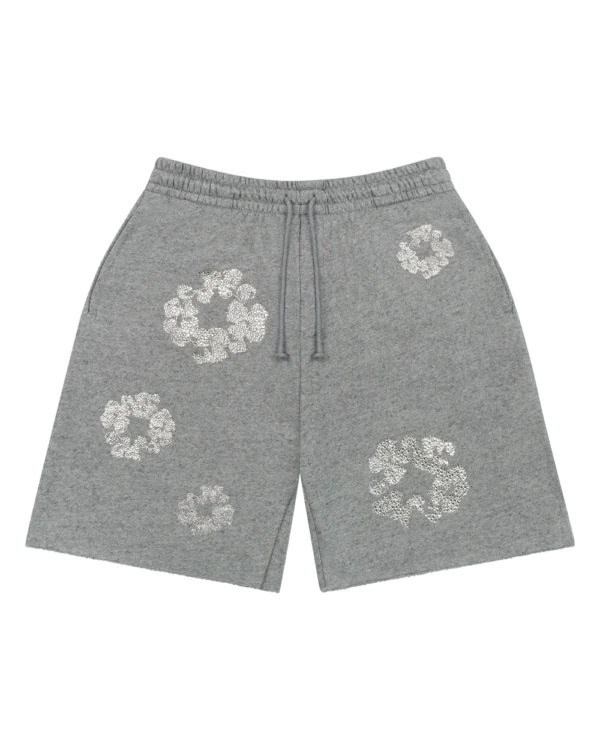 Cashmere Swarovski Cotton Wreath Shorts Grey