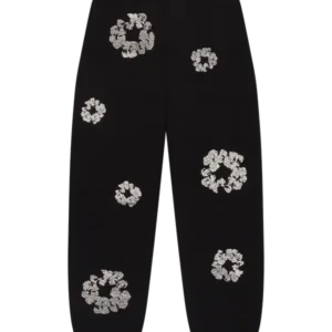 Cashmere Swarovski Cotton Wreath Sweatpants Black-1