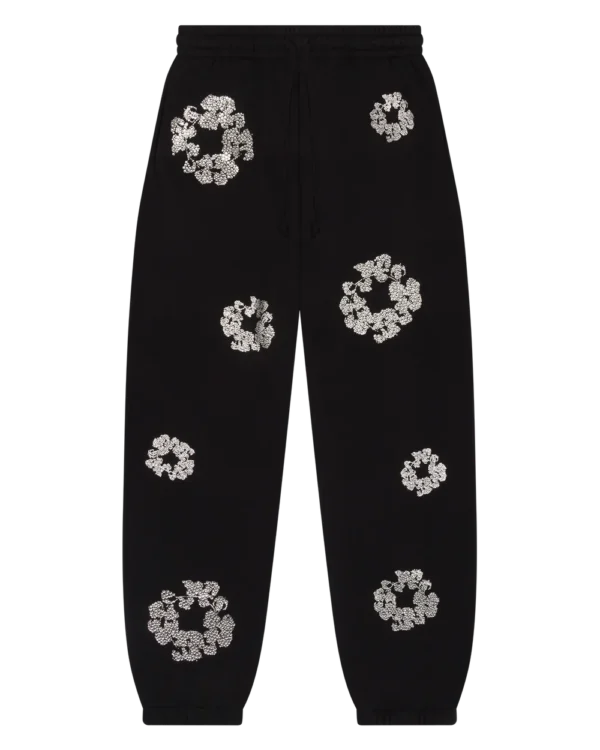 Cashmere Swarovski Cotton Wreath Sweatpants Black