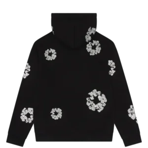 Cashmere Swarovski Cotton Wreath Zip Hoodie Black-1