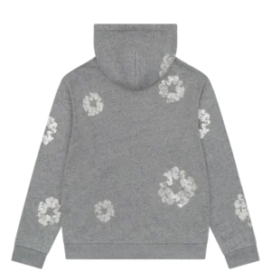Cashmere Swarovski Cotton Wreath Zip Hoodie Grey-1