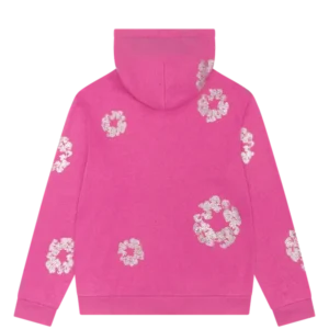Cashmere Swarovski Cotton Wreath Zip Hoodie Pink-1