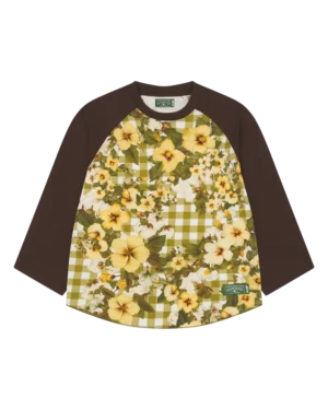 Cotton Gingham Baseball Tee