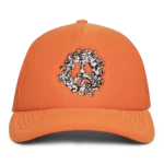 Cotton Peace Wreath Trucker Hat Orange