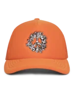 Cotton Peace Wreath Trucker Hat Orange