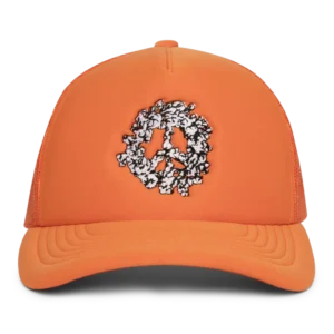 Cotton Peace Wreath Trucker Hat Orange