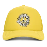 Cotton Peace Wreath Trucker Hat Yellow