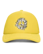 Cotton Peace Wreath Trucker Hat Yellow