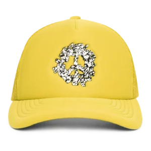 Cotton Peace Wreath Trucker Hat Yellow