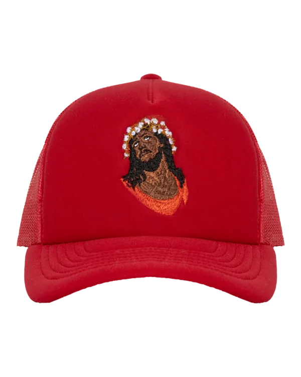 Crown Made of Cotton Red Trucker Hat