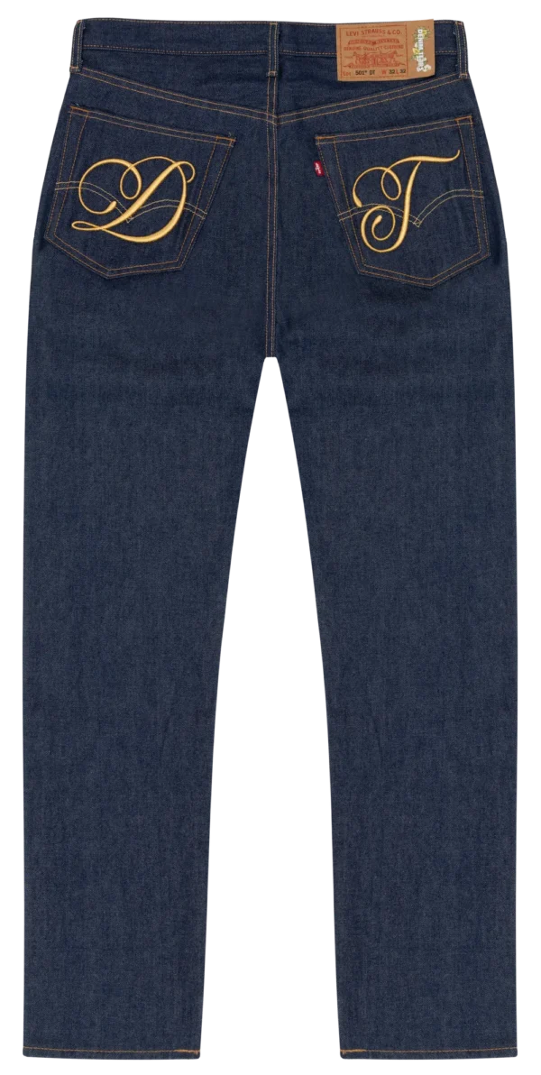 DT Metallic Gold Script 501 Selvedge-1