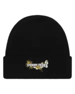 Floral Beanie Black