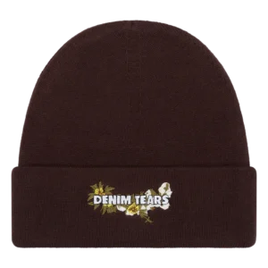 Floral Beanie Brown