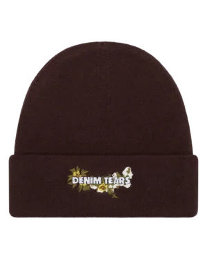 Floral Beanie Brown