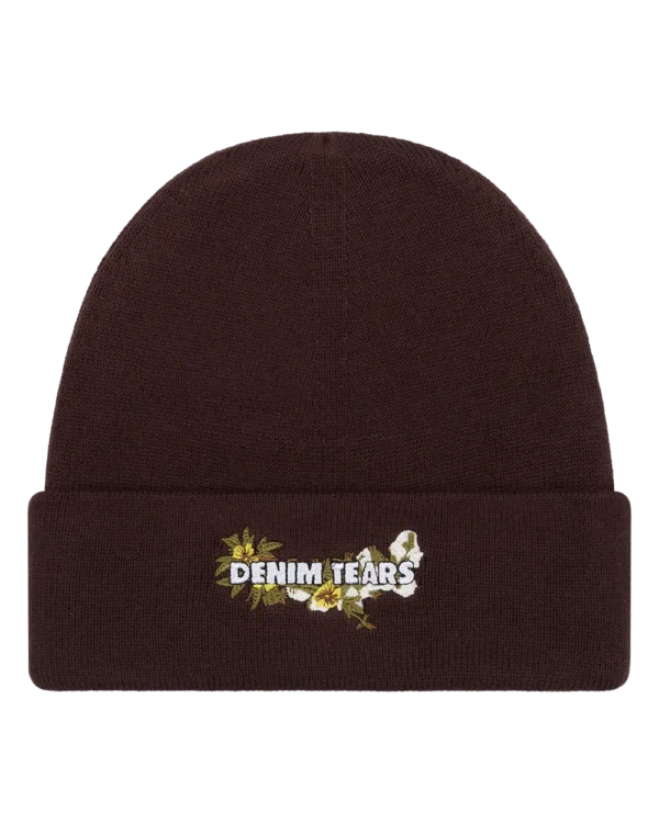 Floral Beanie Brown