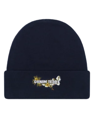 Floral Beanie Navy