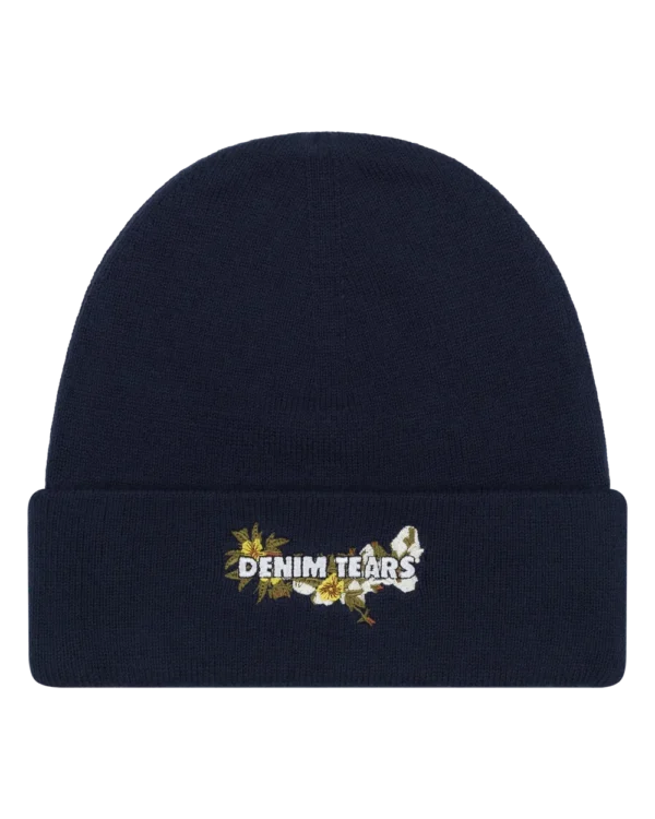Floral Beanie Navy