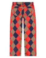 Lamb Leather Jacquard Patchwork Pant-1