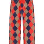 Lamb Leather Jacquard Patchwork Pant