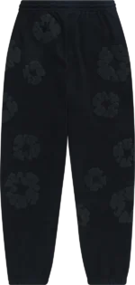 Mono Cotton Wreath Sweatpants Black-1