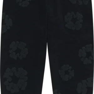 Mono Cotton Wreath Sweatpants Black-1