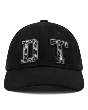 Panther Print Fur Cap Black