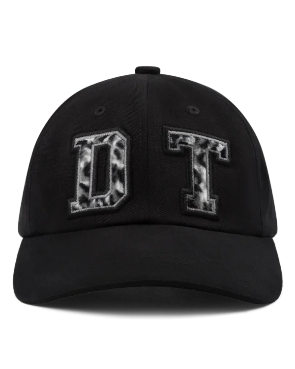 Panther Print Fur Cap Black