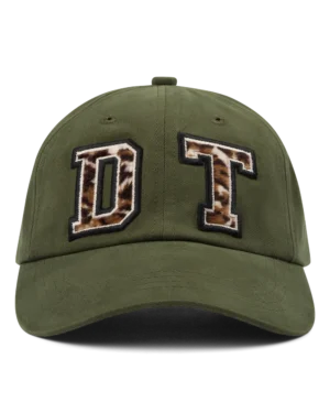 Panther Print Fur Cap Olive